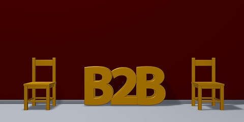 Image showing b2b tag and two chairs - 3d rendering