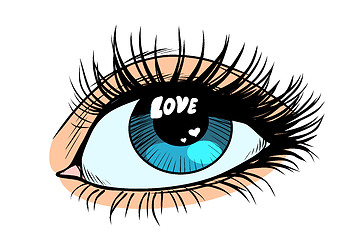 Image showing Love catchlight in the eye