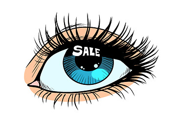 Image showing sale highlight in a woman eye