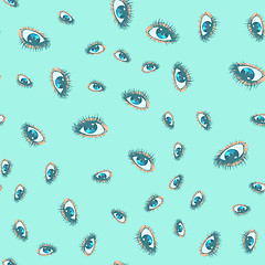 Image showing Female eyes seamless pattern