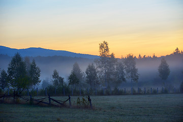 Image showing Mystic foggy landscape