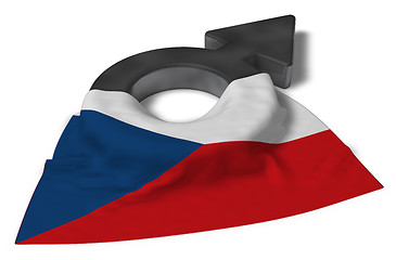 Image showing mars symbol and flag of the czech republic - 3d rendering