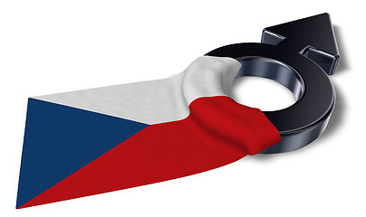 Image showing mars symbol and flag of the czech republic - 3d rendering