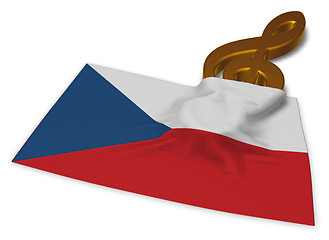 Image showing clef symbol and flag of the czech republic - 3d rendering