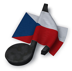 Image showing music note symbol symbol and czech flag - 3d rendering