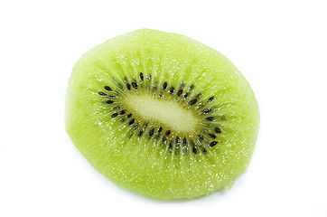 Image showing Kiwi fruit, slice of qiwi isolated on white background