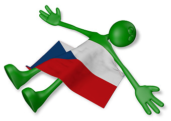 Image showing dead cartoon guy and flag of the czech republic - 3d illustration