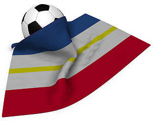 Image showing soccer ball and flag of mecklenburg-vorpommern - 3d rendering