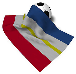 Image showing soccer ball and flag of mecklenburg-vorpommern - 3d rendering