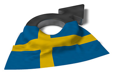 Image showing mars symbol and flag of sweden - 3d rendering