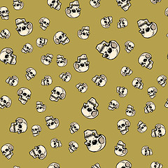 Image showing Human skull seamless pattern background