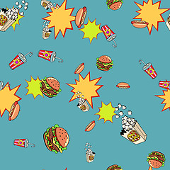 Image showing Fast food seamless pattern background