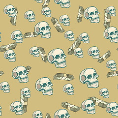 Image showing Death and money seamless pattern background