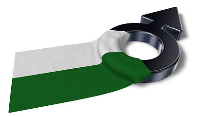 Image showing mars symbol and flag of saxony - 3d rendering