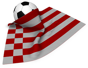 Image showing soccer ball and flag of bremen - 3d rendering