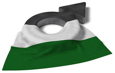 Image showing mars symbol and flag of saxony - 3d rendering