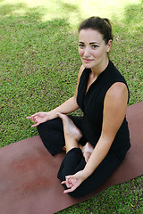 Image showing Yoga in the park.