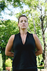 Image showing Yoga in the park.