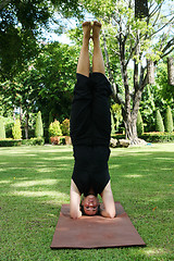 Image showing Yoga in the park.