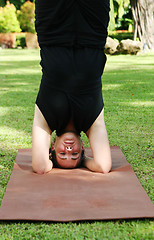 Image showing Yoga in the park.