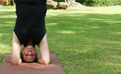 Image showing Yoga in the park.