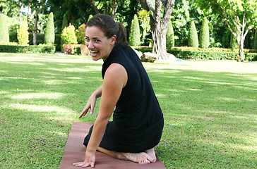 Image showing Yoga in the park.