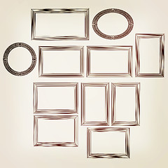 Image showing Abstract frames. Conceptual design. 3D illustration. Vintage sty