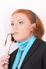 Image showing Portrait of a redheaded woman business