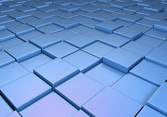 Image showing Field of uneven blue tiles