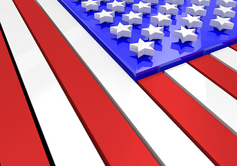 Image showing 3D model of an American flag in relief