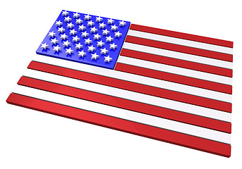 Image showing 3D model of an American flag in relief