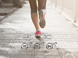 Image showing Fitness woman training and jogging in summer park