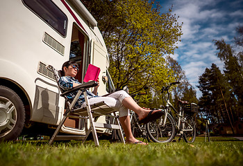 Image showing Family vacation travel, holiday trip in motorhome