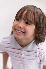 Image showing little boy who looking up