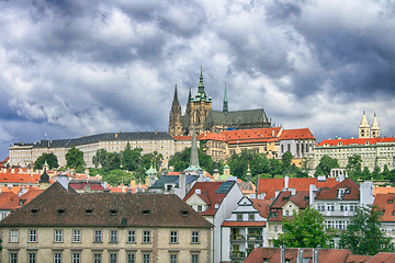 Image showing Prague castle and clouds