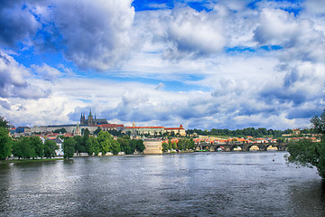 Image showing Prague castle and clouds