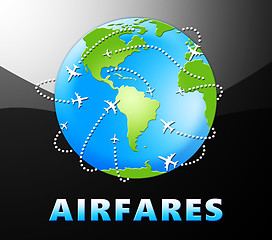 Image showing Flight Airfares Means Trip Prices 3d Illustration