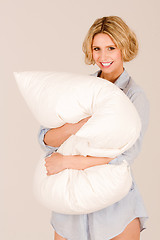 Image showing Girl with pillow