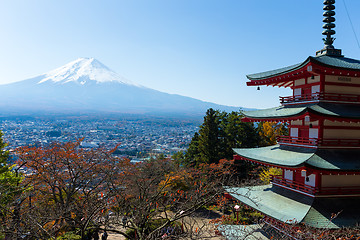 Image showing Mt. Fuji with Chureito Pagoda 