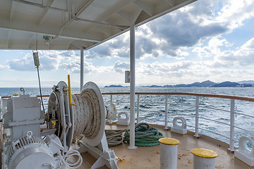 Image showing Deck tourist ship to travel