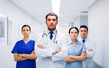 Image showing group of medics or doctors at hospital