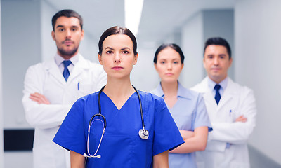 Image showing group of medics or doctors at hospital