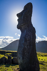 Image showing Moai statue, ahu Tongariki, easter island