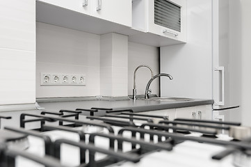 Image showing Modern white kitchen