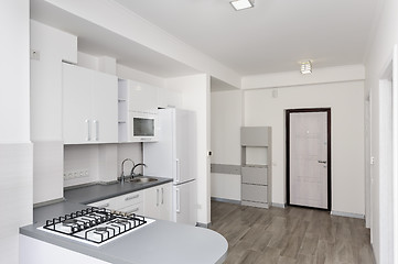 Image showing Modern white kitchen