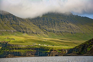 Image showing Faroe Islands, Gasadalur waterfall