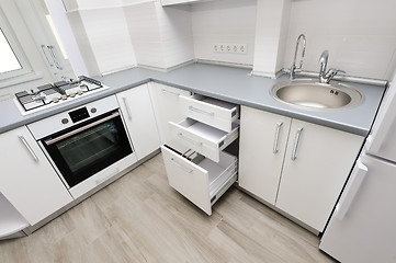 Image showing Modern white kitchen