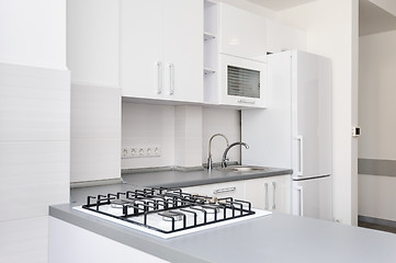 Image showing Modern white kitchen