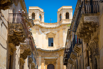 Image showing NOTO, ITALY - Detail of Baroque Balcony, 1750