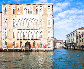 Image showing 300 years old venetian palace facade from Canal Grande